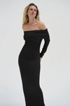 Rory Fold Over Dress Black