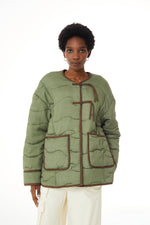 Quilted Knot Coat Boxwood