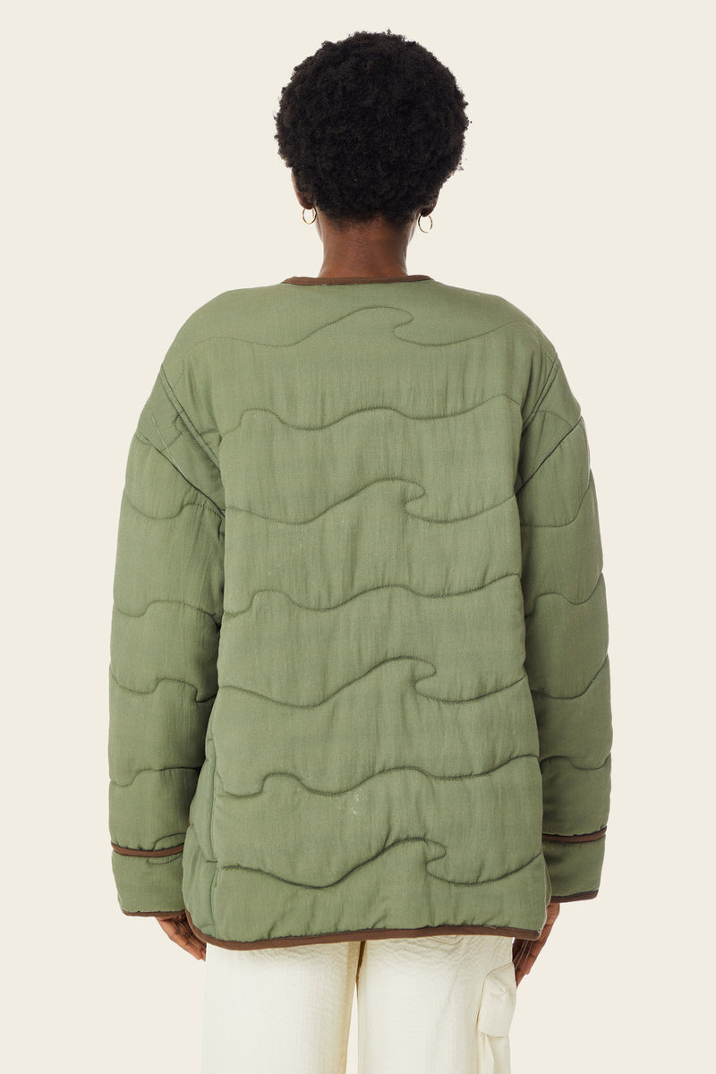 Quilted Knot Coat Boxwood