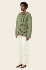 Quilted Knot Coat Boxwood