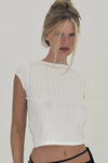 Boat Neck Short Sleeve Off White