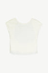 Crepe Mesh Backless Tee Cloud