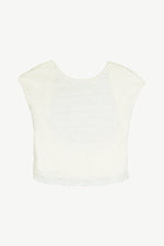 Crepe Mesh Backless Tee Cloud