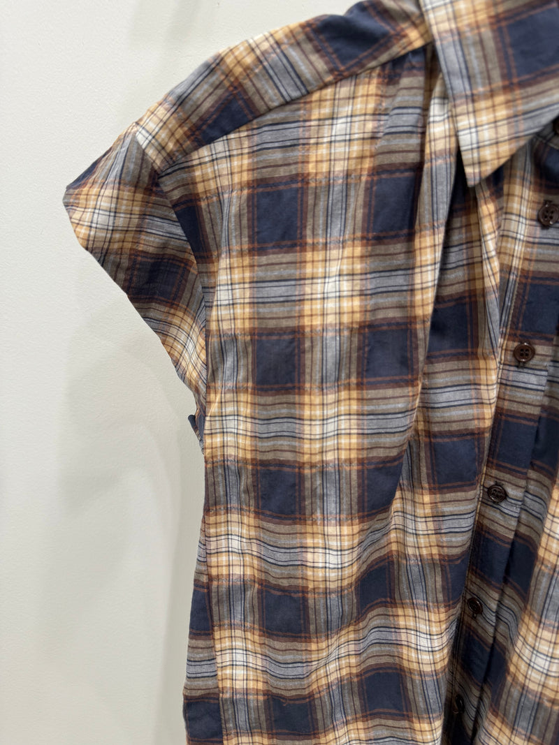 Trinity Top Camel Plaid