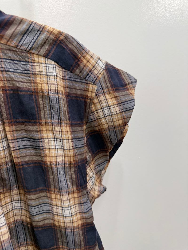 Trinity Top Camel Plaid