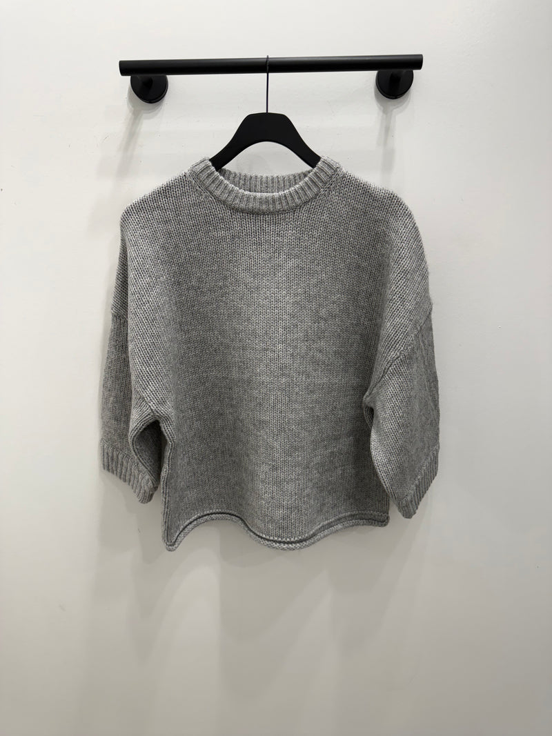 3/4 Sleeve Sweater Gray