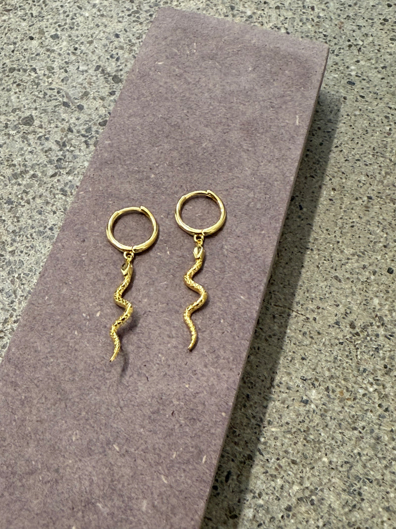Snake Earrings Gold