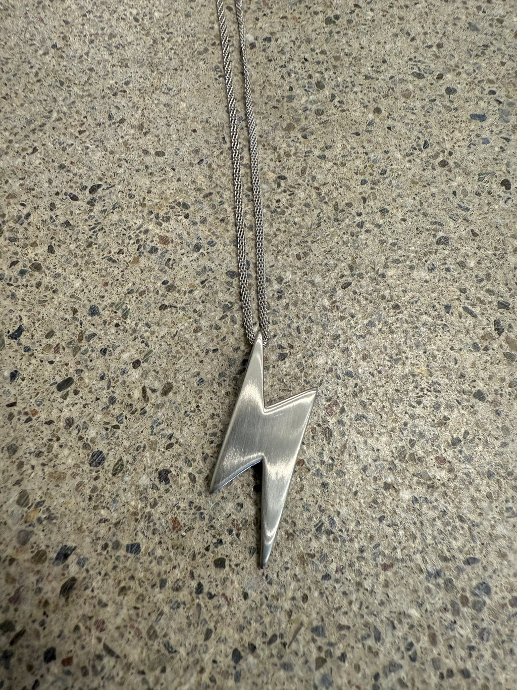 Lightning Bolt Necklace Silver