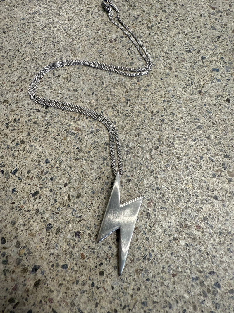 Lightning Bolt Necklace Silver