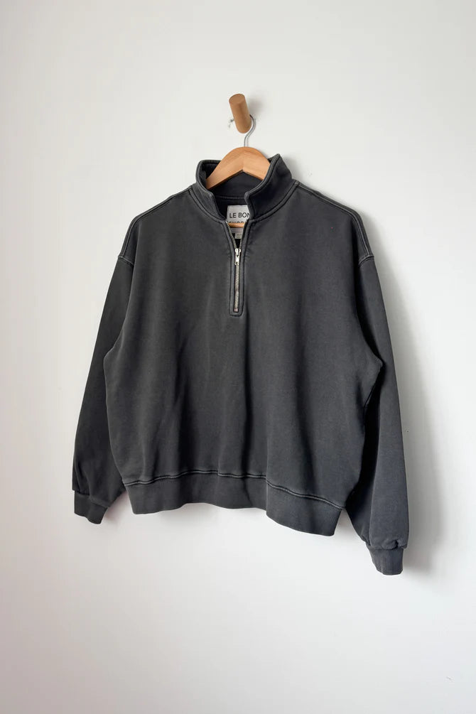 French Terry Noah Half Zip Coal