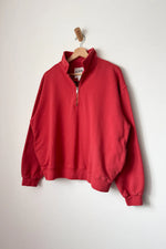 French Terry Noah Half Zip Coral Red