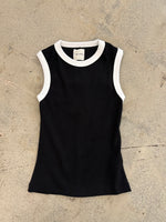 Mila Tank Black/White Piping