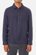 Alan Solid LS Shirt Polar Navy