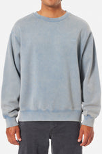 Embroidered Crew Neck Washed Blue