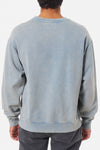 Embroidered Crew Neck Washed Blue