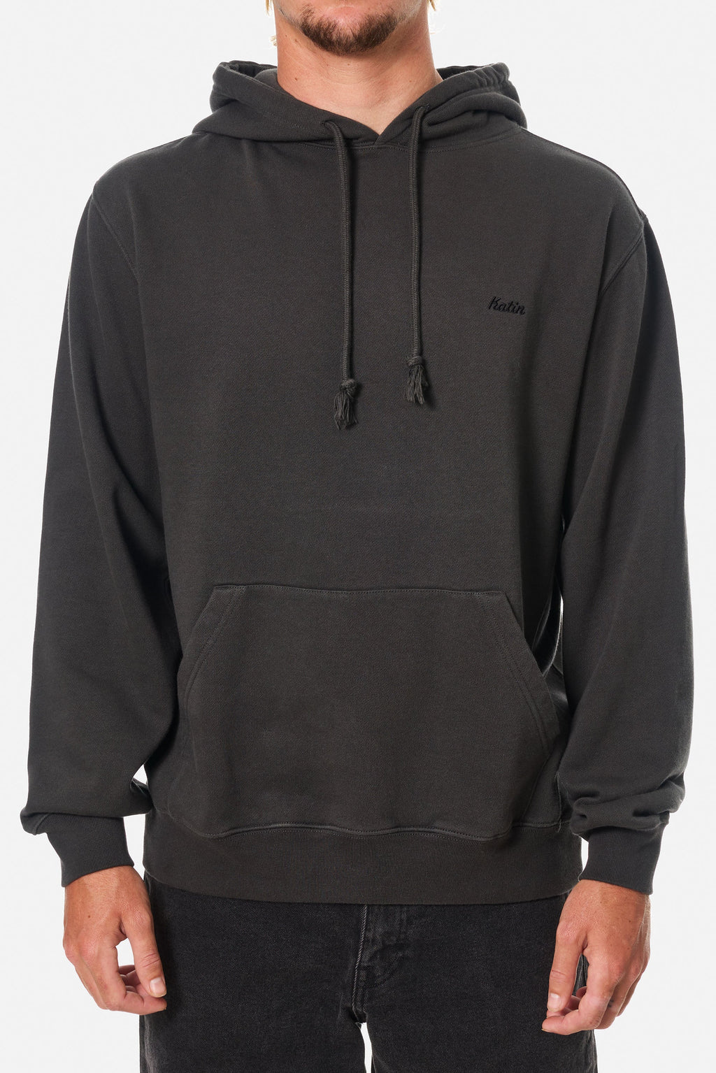 Embroidered Hoodie Black Wash