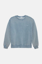 Embroidered Crew Neck Washed Blue