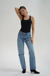 Casen Ribbed Tank Black