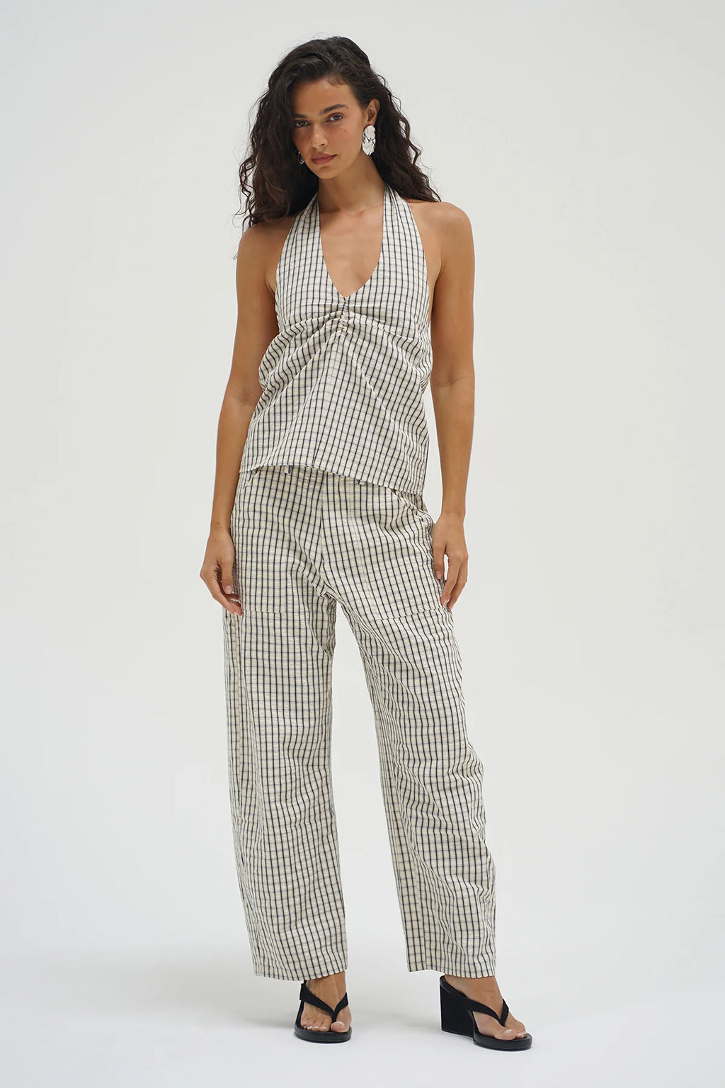 Cross Creek Plaid Pant Cream/Black