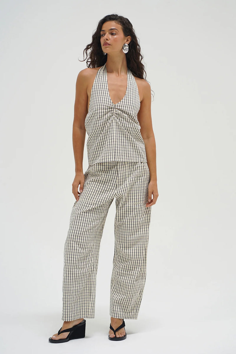 Cross Creek Plaid Pant Cream/Black