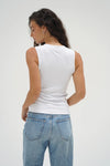 Double Layer Scoop Tank White