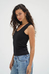 Double Layer Scoop Tank Black