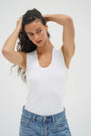Double Layer Scoop Tank White