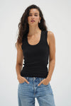 Double Layer Scoop Tank Black