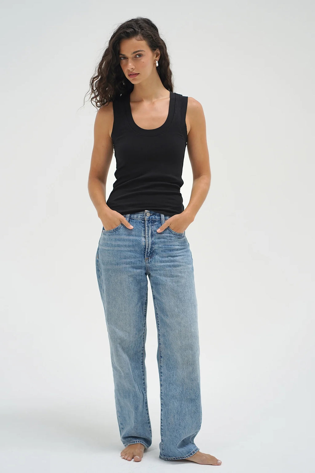 Double Layer Scoop Tank Black