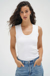 Double Layer Scoop Tank White