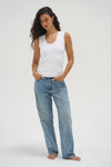 Double Layer Scoop Tank White