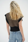 Ellisa Sleeveless Sweater Latte Stripe
