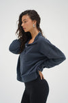 Hallie Snap Collar Pullover Stone Wash