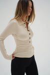 Kylee Snap Long Sleeve  Bone