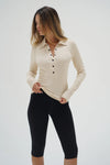 Kylee Snap Long Sleeve  Bone