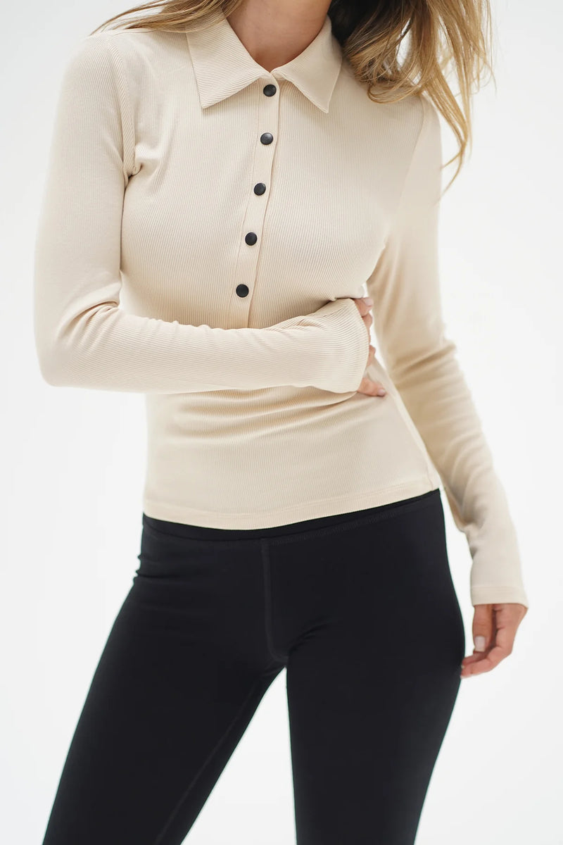 Kylee Snap Long Sleeve  Bone