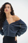 Lennon Zip Up Hoodie Stone Wash