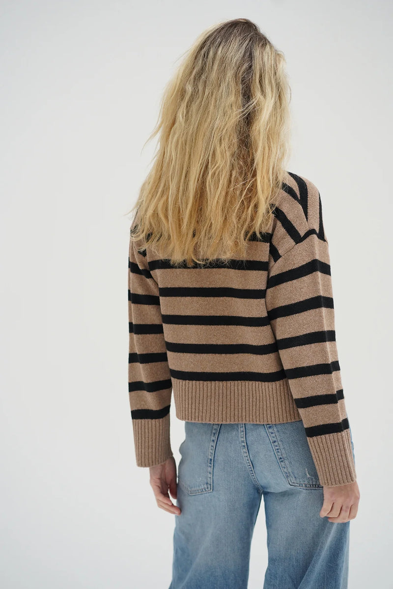 Piper Cardigan Set Cafe Stripe