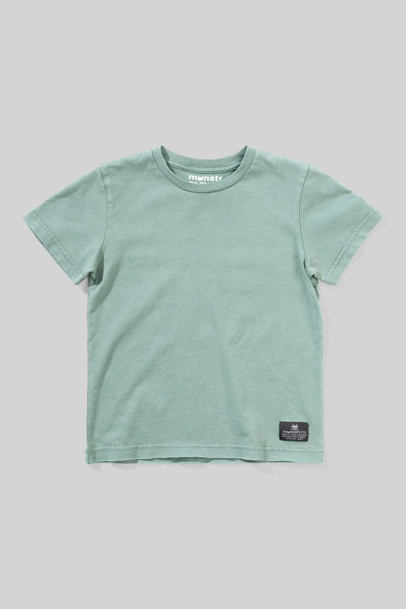 Mnstr Plain SS Tee Washed New Green