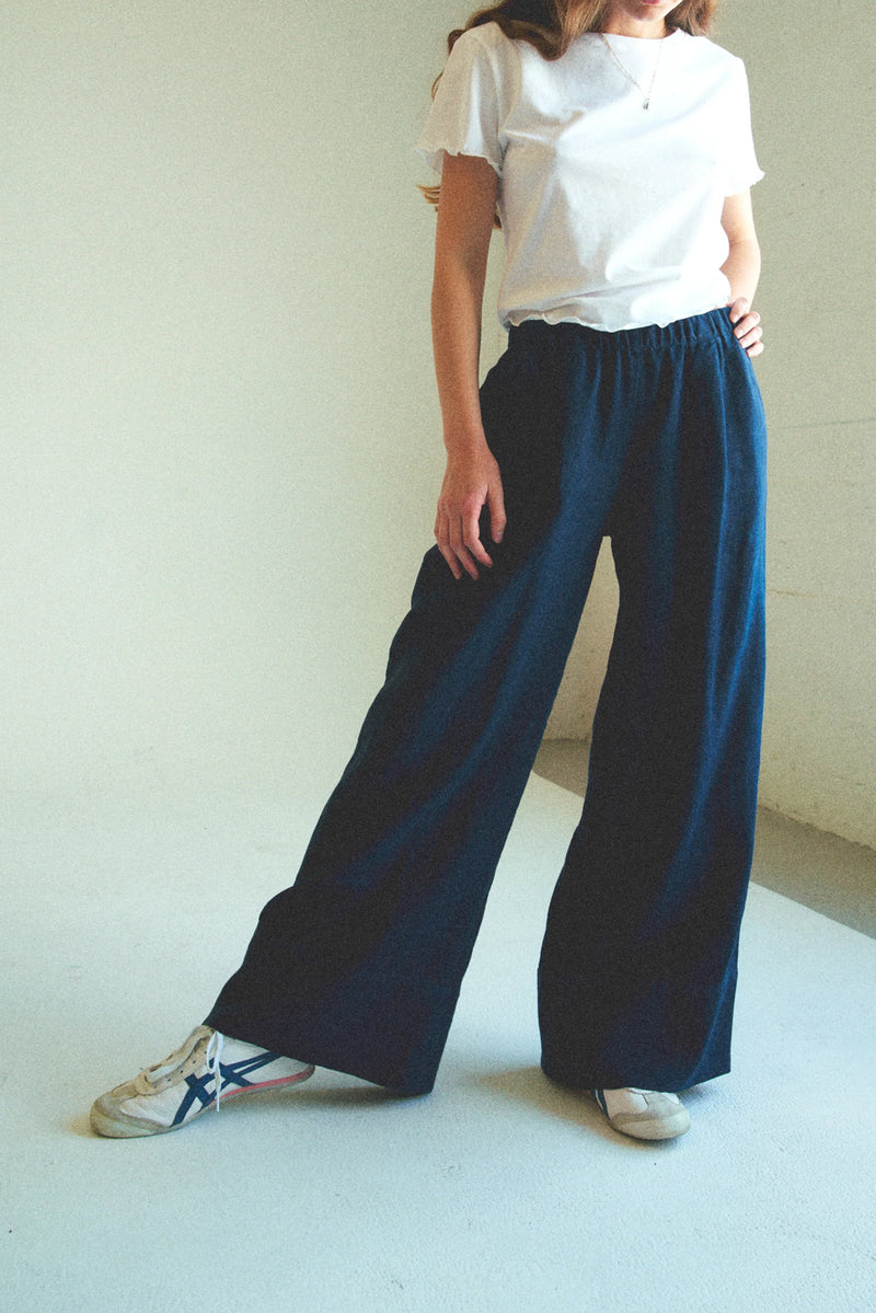 Linen Simple Pant Navy