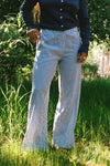 Washed Stripe Linen Trouser Navy Stripe