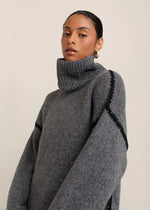 Ari Turtleneck Sweater Dark Stone Mix