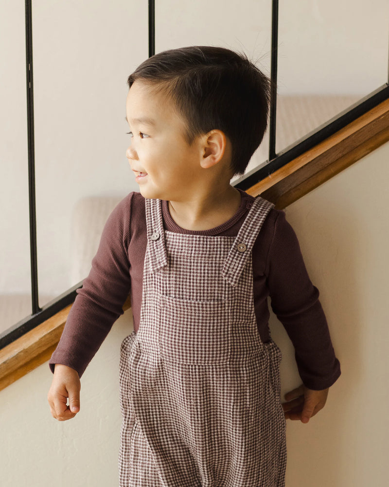 Baby Overall Plum Gingham