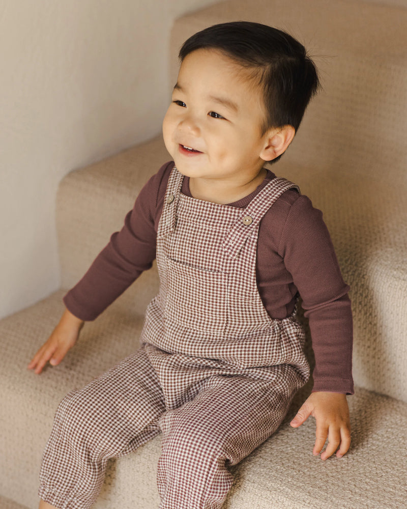 Baby Overall Plum Gingham