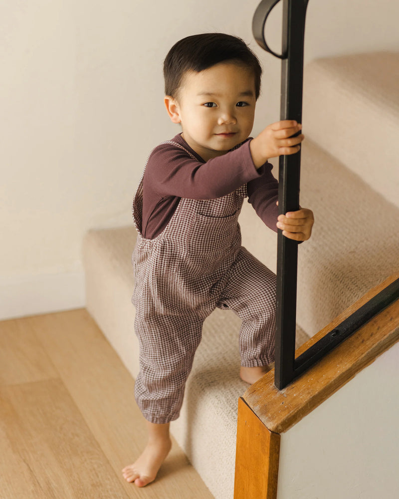 Baby Overall Plum Gingham