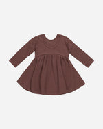 Ribbed Long Sleeve Dress Plum