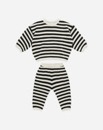 Waffle Slouch Set Black Stripe