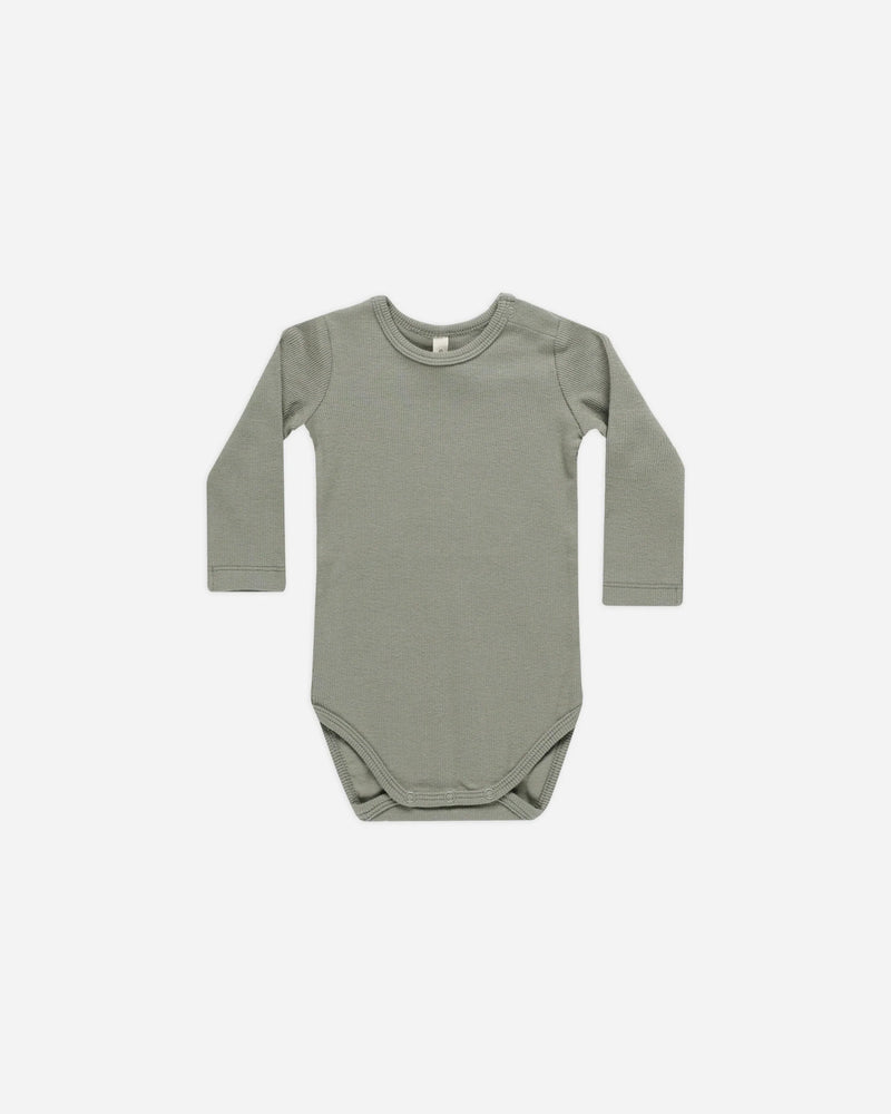 Ribbed Long Sleeve Bodysuit Basil