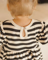 Waffle Babydoll Dress Black Stripe