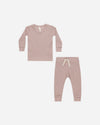 Waffle Top + Pant Set Mauve